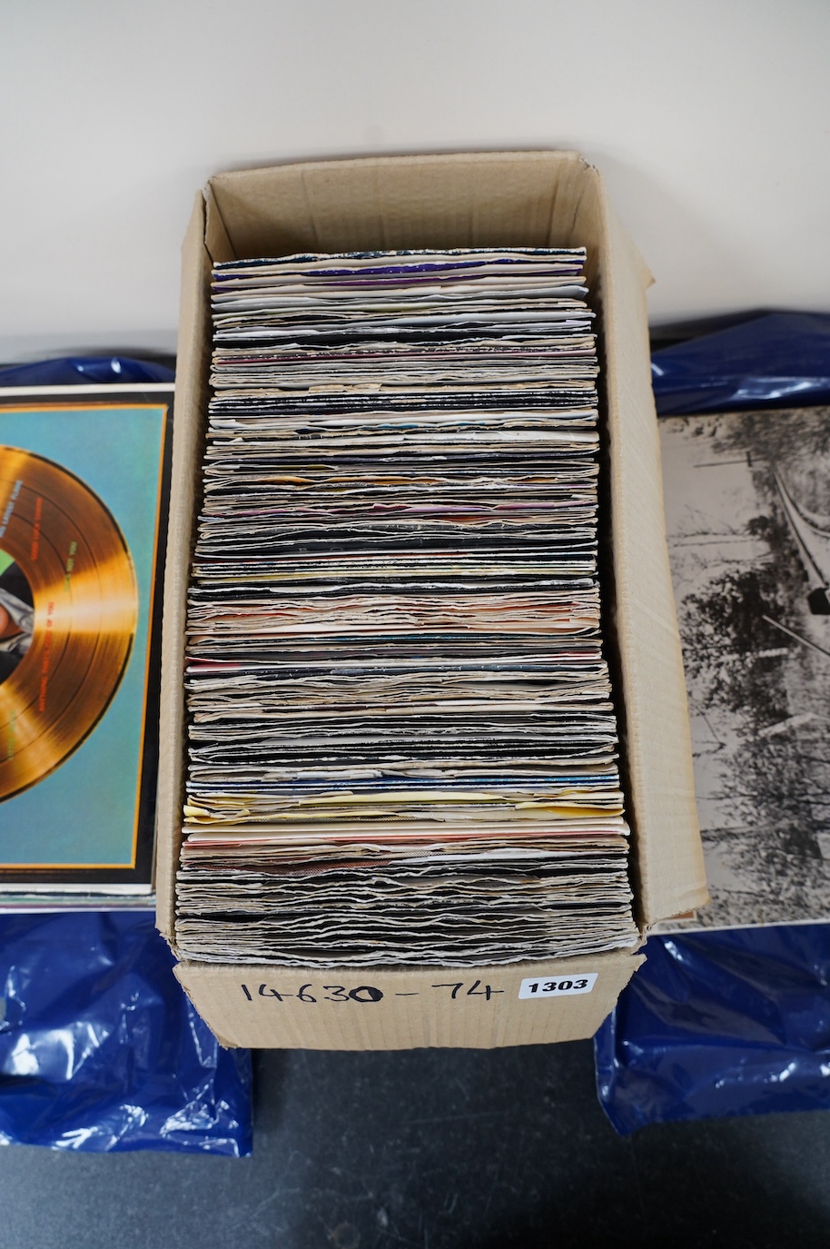 A collection of 7” singles, artists including; Elton John, Free, Family, Kate Bush, Human League, Ramones, Kiss, The Cure, etc. including some duplicates, many in picture sleeves. Condition - fair